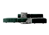 modern fabric corner multi person green sofa3D model