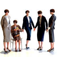 Posed Asian Business Woman - 5 Pack 2 - B1-F2K