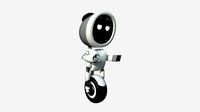 Wheel Robot H02 White - SciFi Character Design