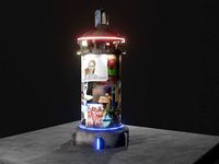 cyberpunk advertising colum