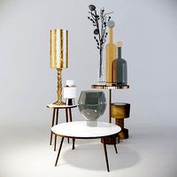 Pols Potten Marble Look Side Table White by Amara