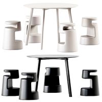 Hay CPH Deux 220 Round Table and Stool 2525 JR by Alma Design