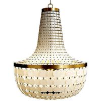 ELEGANT CAPIZ SHELL BASKET CHANDELIER