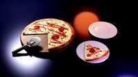 realistic of pizza on a tray
