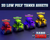 low poly tank game assets
