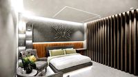 Bedroom with sitting and tv unit