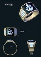 men ring with anchor