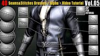 40 Seams And Stitches Brushes  Video Tutorial Vol05