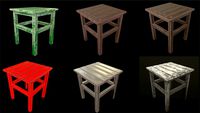 stool trees low poly 6 texture options and high poly