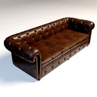 Chesterfield Treble Seater Sofa model with Leather texture