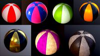 beach ball low poly and high poly