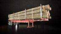 logging trailer - low poly