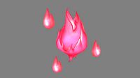 cartoon pink flame monster