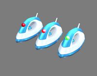 cartoon electric iron - ironing board in cleaning appliance