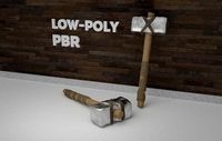 low-poly PBR sledgehammer