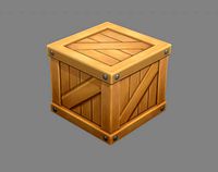 cartoon square wooden box-goods