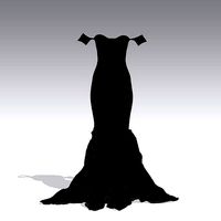 DRESS LOOK MATTE AND SATI BLACK LONG DRESS RUFFLED ELASTIC