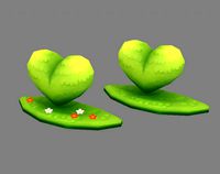 cartoon green belt - heart-shaped grass