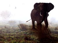 elephant mom and child vr - ar - low-poly