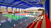 realistic sport hall complex