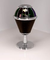 table lamp chrome stained glass glass