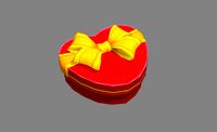 cartoon red heart-shaped gift box