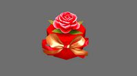 cartoon wedding gift box - candy box - red round gift box