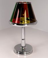 table lamp chrome stained glass glass
