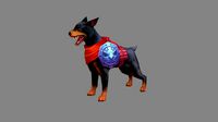cartoon german pinscher - miniature hound dog
