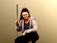 Maria 12900 - Crouching Golfer Girl With Golf Club