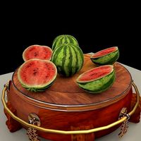 Chinese display stand with watermelon