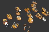 Low poly construction tools