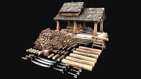 Sawmill and Lumberjack Set