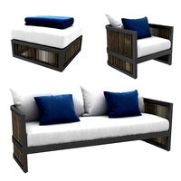 Restoration Hardware Capri lounge chair sofa ottoman