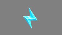 cartoon lightning icon - blue