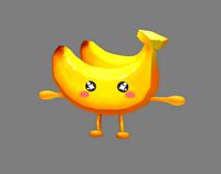 cartoon banana monster - fruit mascot with expression