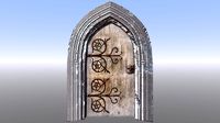medieval door with stone frame