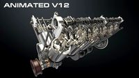 v12 engine working animated