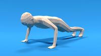 low poly kid push up