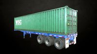 container trailer - low poly