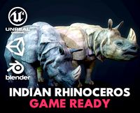 indian rhinoceros - game ready