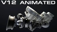 v12 engine working animated