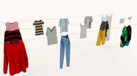 textured hanged clothes line