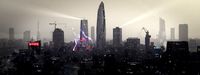 c4d octane render cyberpunk city cbd sea river building