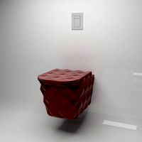 cherry red wall mounted toilet
