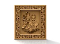 shiv parvati framed 3d relief for vectric and artcam applications