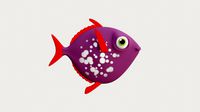 cartoon purple fish