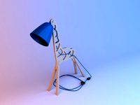 wood parametric giraffe lamp