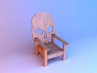 skull wood chair