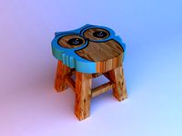 kid baby owl wood chair